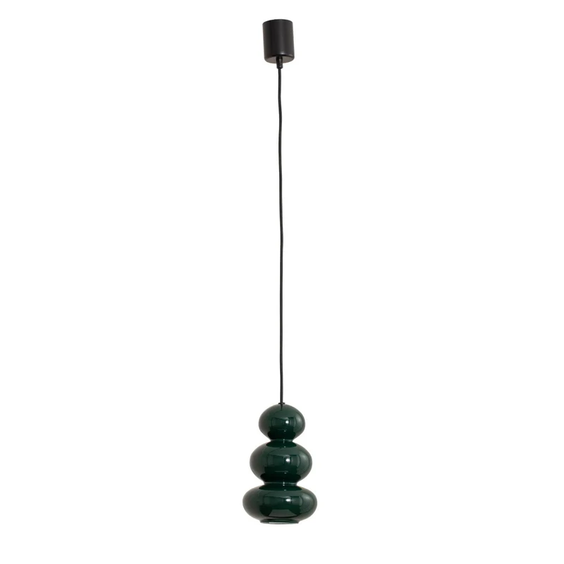 B-Ware Oman Hängeleuchte Pendelleuchte Glas dunkelgrün glänzend Glasleuchte 14 cm