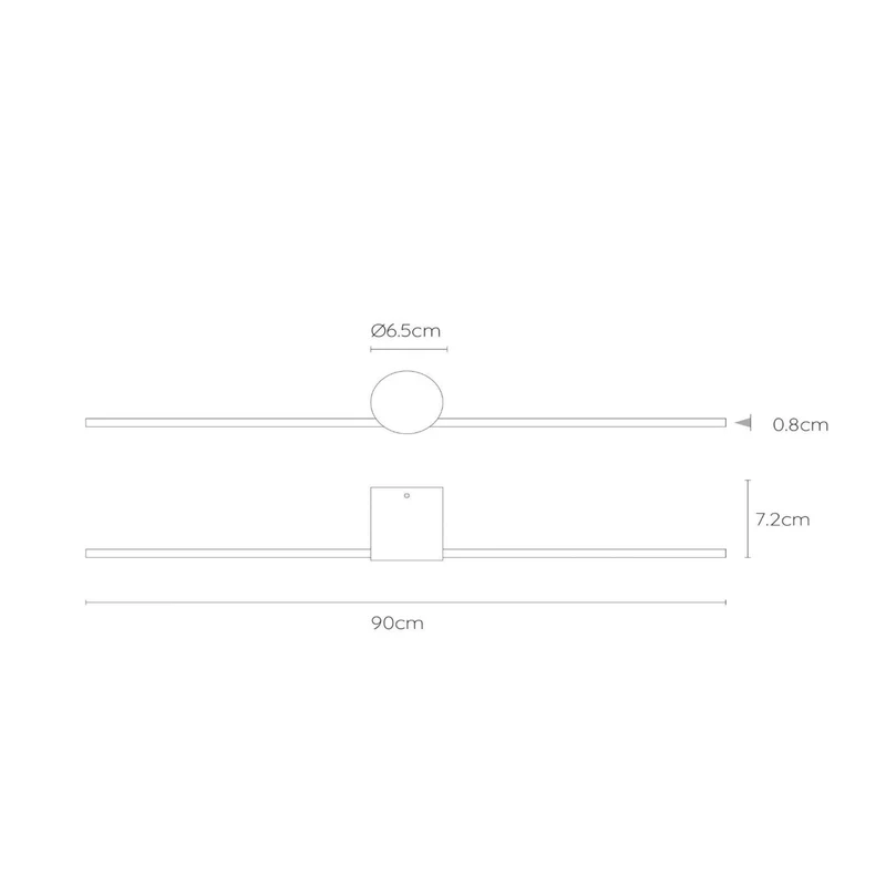 B-Ware Lucide LED Wandleuchte Wandleuchte Licht Mizar 90 cm schwarz Aluminium IP44