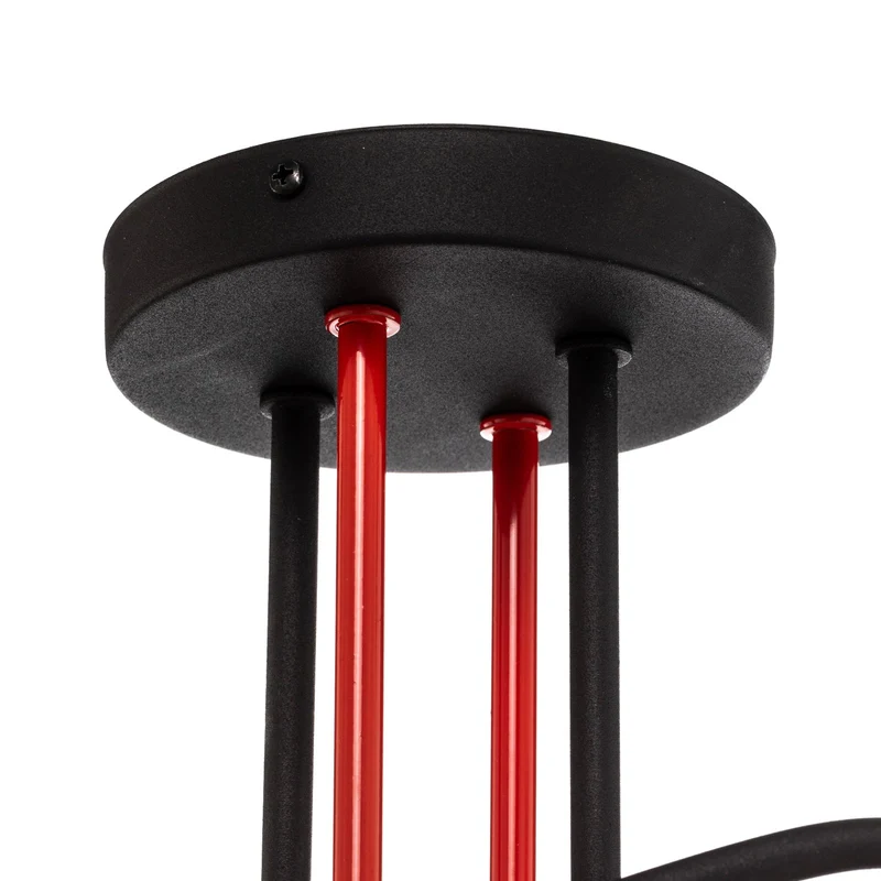 B-Ware HELAM Deckenleuchte Lampe Cambridge schwarz rot 4-flg E27 Eisen Wohnbeleuchtung