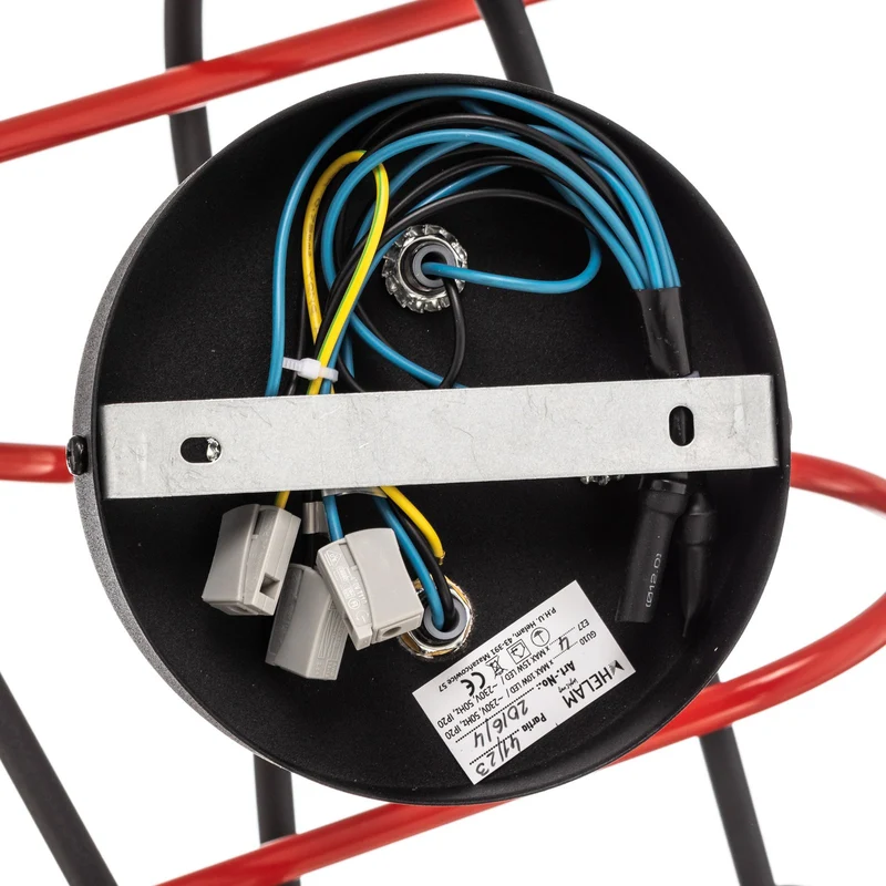 B-Ware HELAM Deckenleuchte Lampe Cambridge schwarz rot 4-flg E27 Eisen Wohnbeleuchtung