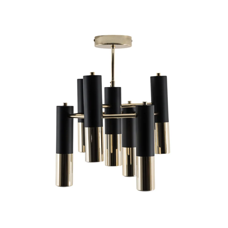 B-Ware Orino Deckenleuchte Lampe Beleuchtung GU10 Metall schwarz gold 7 flammig Modern