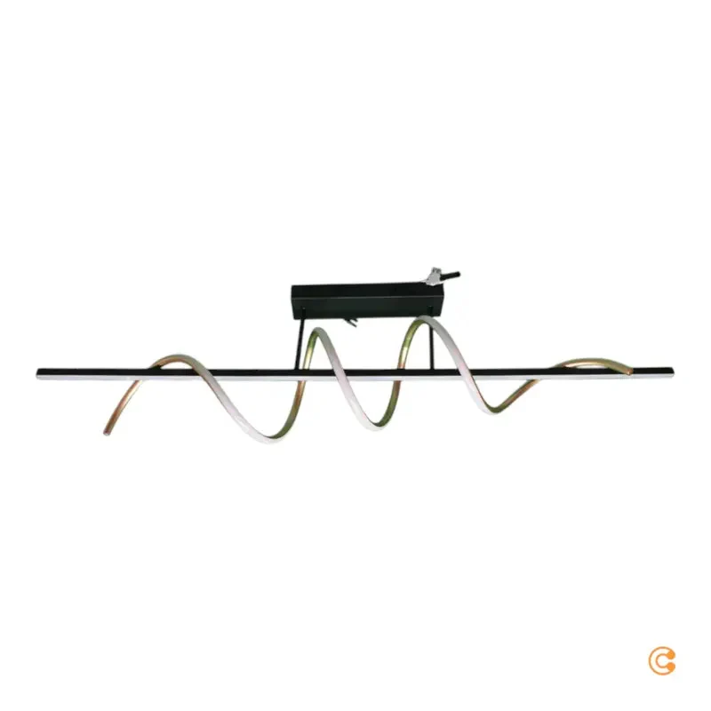 B-Ware JUST LIGHT LED Deckenleuchte Lampe Emanda Eisen schwarz messing dimmbar 120cm286