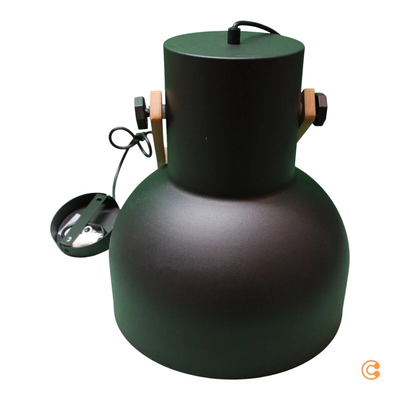 B-Ware JUST LIGHT Pendelleuchte Lampe Hängelampe schwarz CUP 2 1x E27 Akazienholz