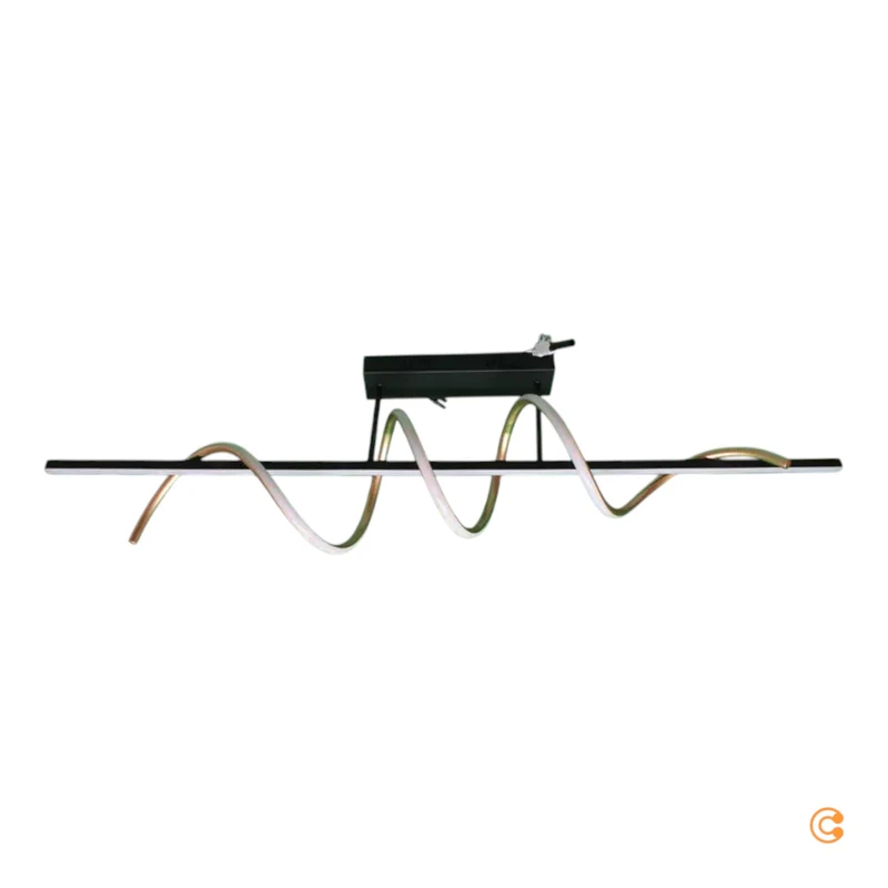 B-Ware JUST LIGHT LED Deckenleuchte Lampe Emanda Eisen schwarz messing dimmbar 120cm