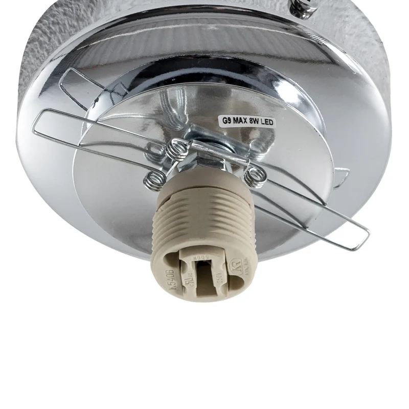 B-Ware Deckenlampe Pendelleuchte Ufo Glas Metall Ø18cm G9 Wohnzimmer Lampe weiß/chrom