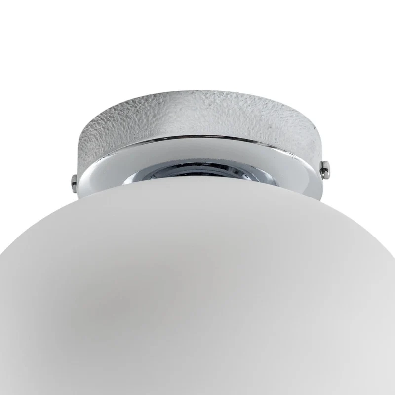 B-Ware Deckenlampe Pendelleuchte Ufo Glas Metall Ø18cm G9 Wohnzimmer Lampe weiß/chrom