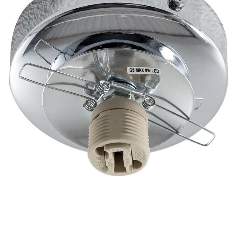 B-Ware Deckenlampe Pendelleuchte Ufo Glas Metall Ø18cm G9 Wohnzimmer Lampe weiß/chrom