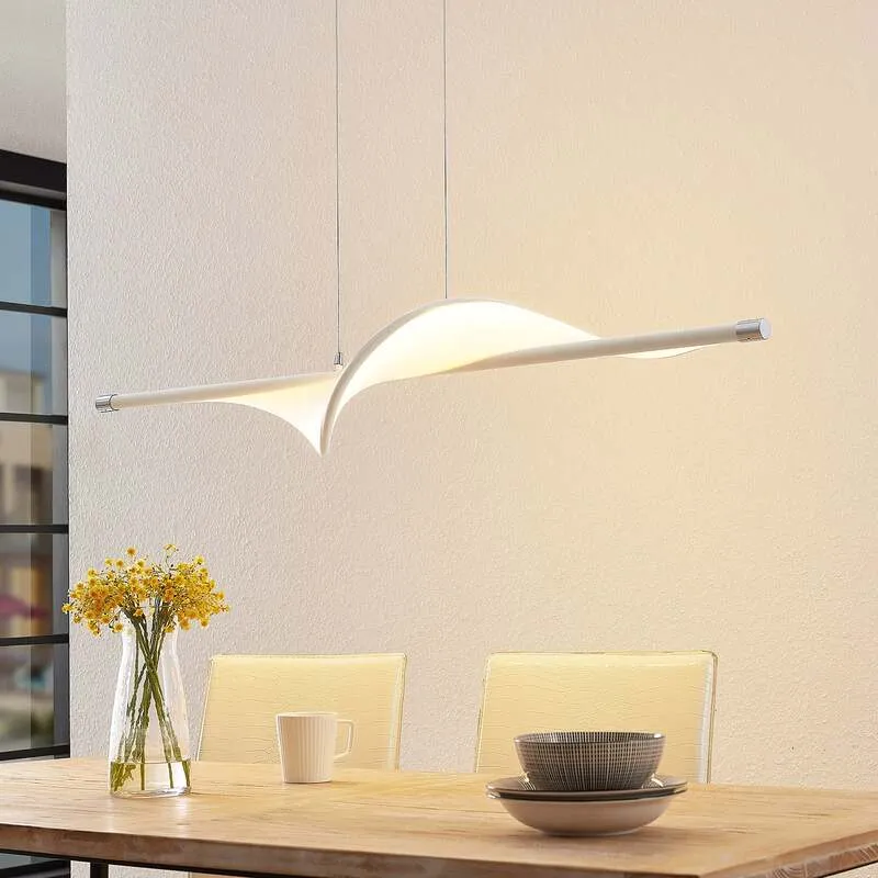 C-Ware Lucande Pendelleuchte Hängeleuchte LED Edano Textil weiß dimmbar524