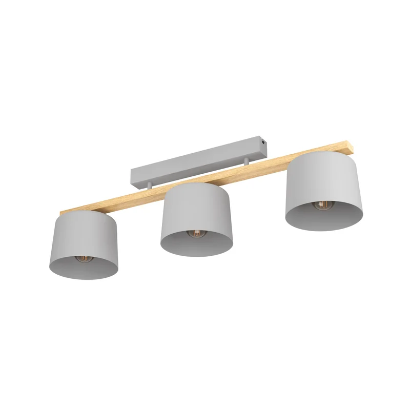 B-Ware Eglo Deckenleuchte Lampe Mariel 3-flammig hellgrau holz natur Leuchte Spot