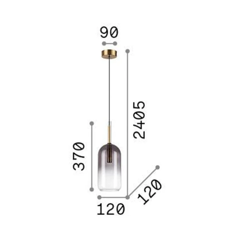 B-Ware Ideal Lux Hängeleuchte Pendelleuchte Empire Glas klar rauchgrau Beleuchtung