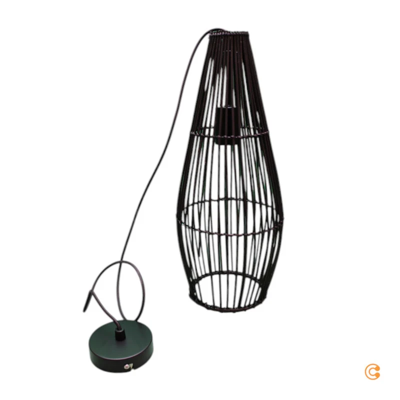 B-Ware Pauleen Timber Love Hängelampe aus Rattan Hängeleuchte Leuchte Lampe schwarz