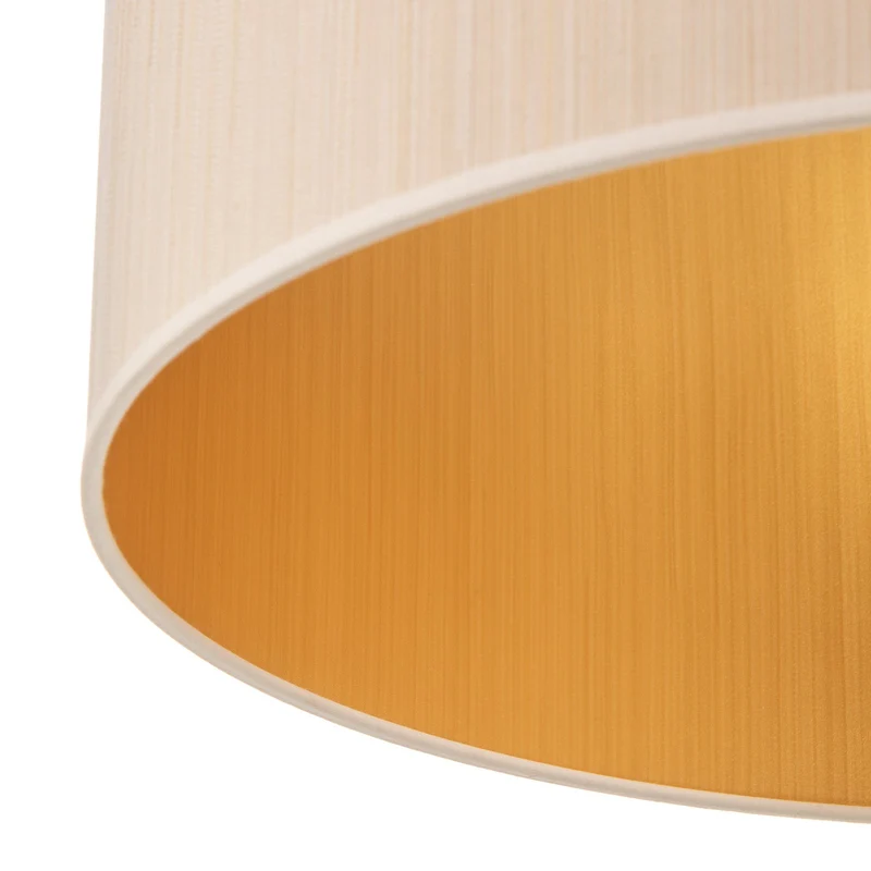 B-Ware Deckenleuchte Lampe Essex strukturierter Stoff Textil gold Kunststoff