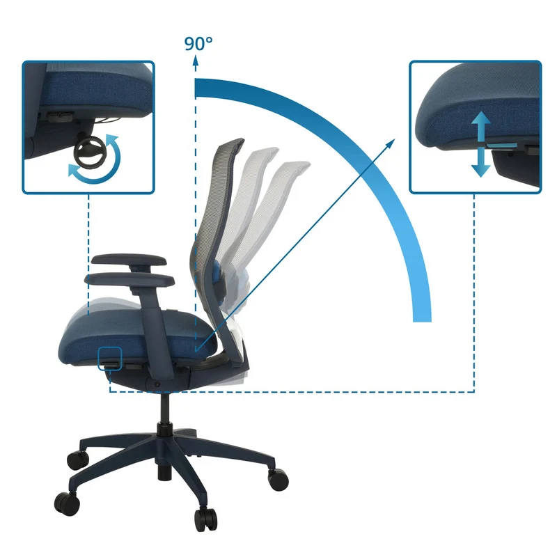B-Ware hjh OFFICE Bürostuhl Drehstuhl Schreibtischstuhl COLORE Netzstoff blau Profi