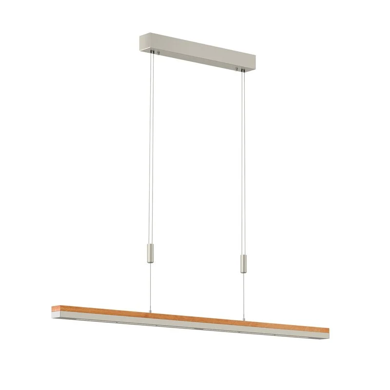 B-Ware Quitani Pendelleuchte Hängelampe LED Lampe Elna Eiche Nickel 118 cm