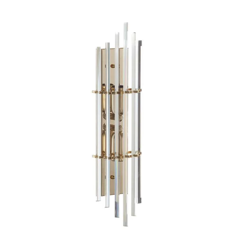 B-Ware Austrolux Wandleuchte Lampe Ontario gold transparent Glas 41 cm 24K vergoldet