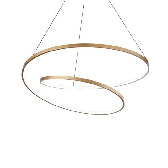 B-Ware Ideallux Pendelleuchte Hängelampe LED messing Leuchte warmweiß Wohnzimmerlampe 8
