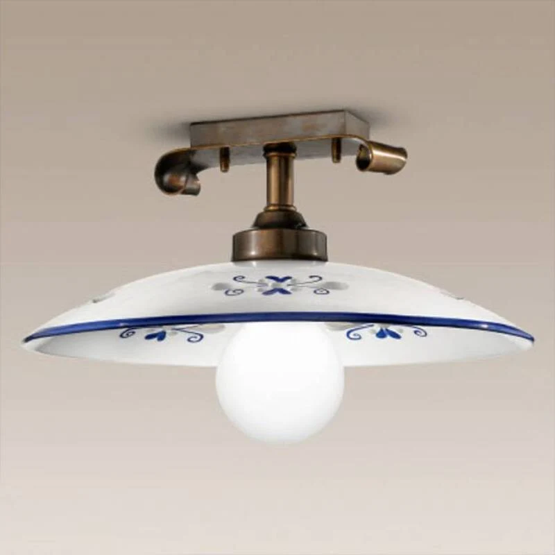 B-Ware Cremasco Deckenleuchte Bassano Deckenlampe Deckenlicht Licht Lampe Details blau