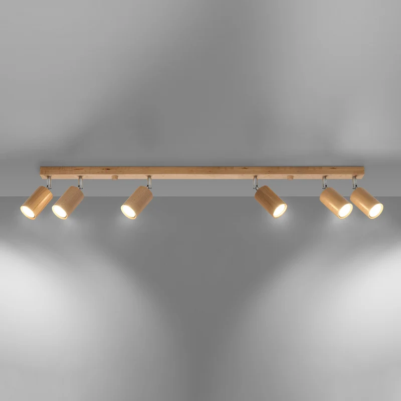 B-Ware Envostar Peach Puff Deckenspot Holz Zylinder Deckenlampe Deckenleuchte Spot