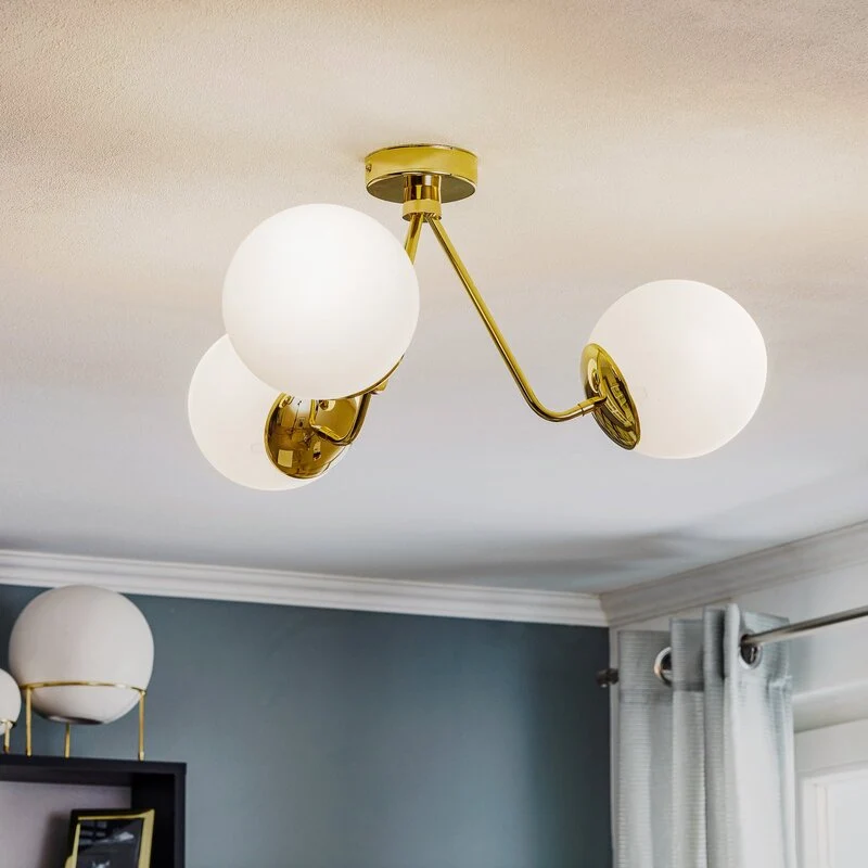B-Ware Euluna Deckenlampe Deckenlampe Lampe Leuchte hängend Tuse dreiflammig messing
