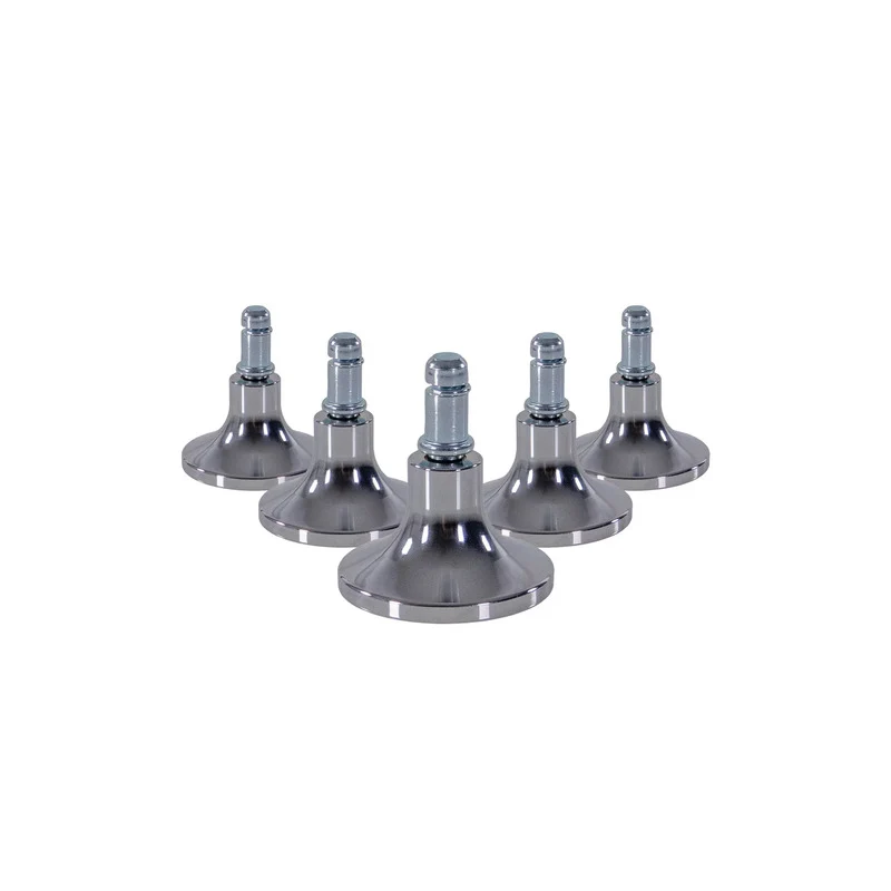B-Ware hjh OFFICE Bodengleiter STAND C Stuhlrollen Gleiter Aluminium Silber Stuhl