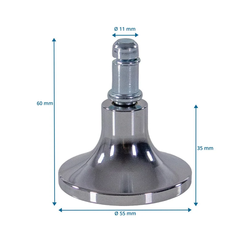 B-Ware hjh OFFICE Bodengleiter STAND C Stuhlrollen Gleiter Aluminium Silber Stuhl