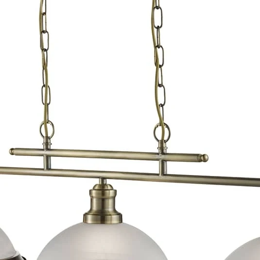 B-Ware Searchlight Pendelleuchte Bistro Bar 3-fl. messing opal Hängeleuchte Hängela525