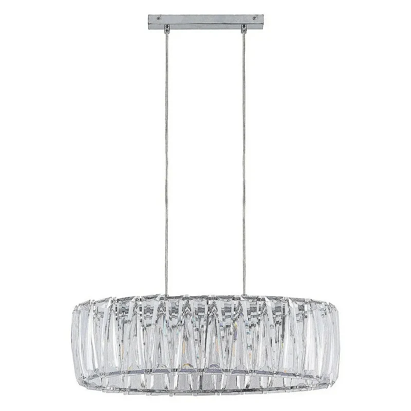B-Ware Lindby Pendelleuchte Hängelampe Sofia transparent chrom Kunststoff E14 LED Lampe
