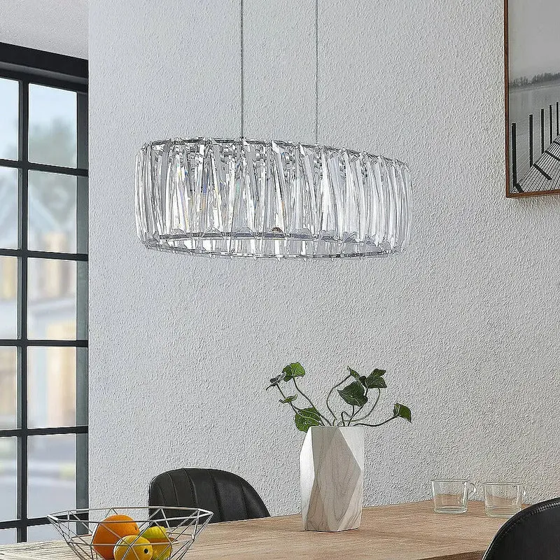 B-Ware Lindby Pendelleuchte Hängelampe Sofia transparent chrom Kunststoff E14 LED Lampe