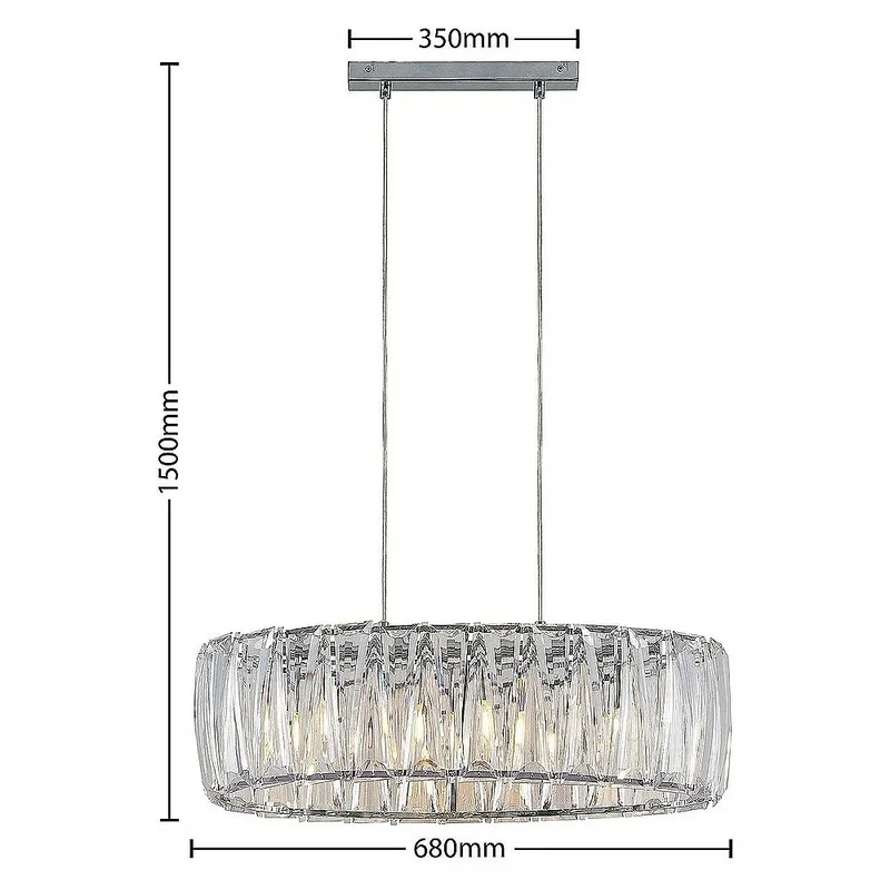 B-Ware Lindby Pendelleuchte Hängelampe Sofia transparent chrom Kunststoff E14 LED Lampe