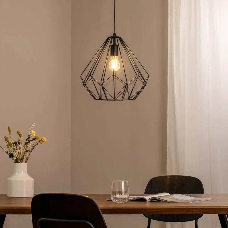 B-Ware Hängeleuchte Diamond Pendelleuchte schwarz Eisen E27 LED Metall Lampe Esszimmer