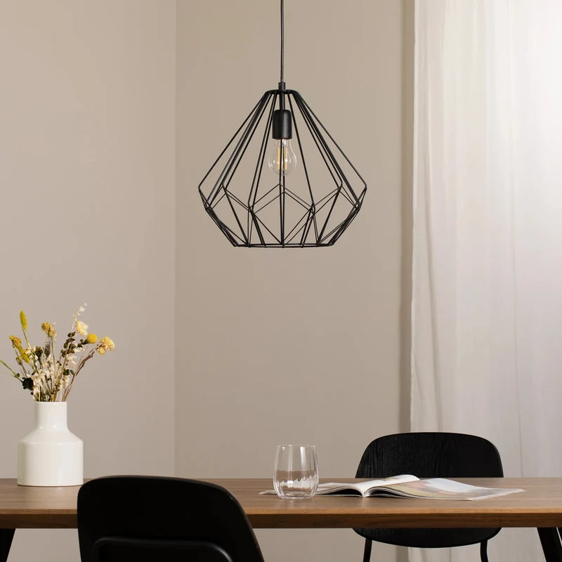 B-Ware Hängeleuchte Diamond Pendelleuchte schwarz Eisen E27 LED Metall Lampe Esszimmer