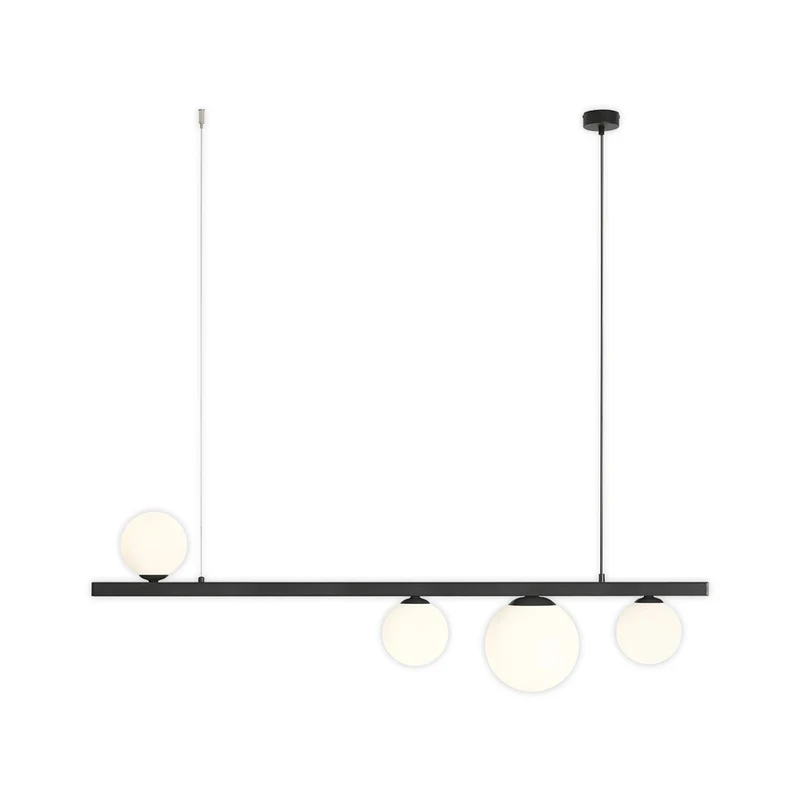 B-Ware Hängeleuchte Pendelleuchte Garda Balken schwarz Metall Glas Esszimmer Lampe