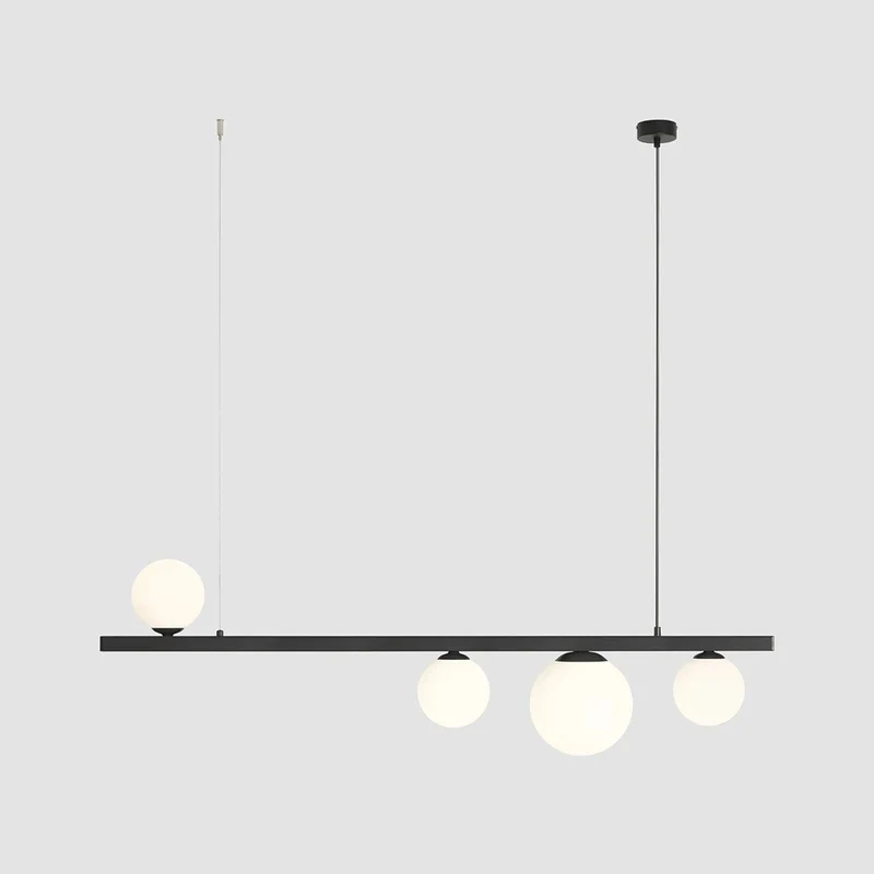 B-Ware Hängeleuchte Pendelleuchte Garda Balken schwarz Metall Glas Esszimmer Lampe