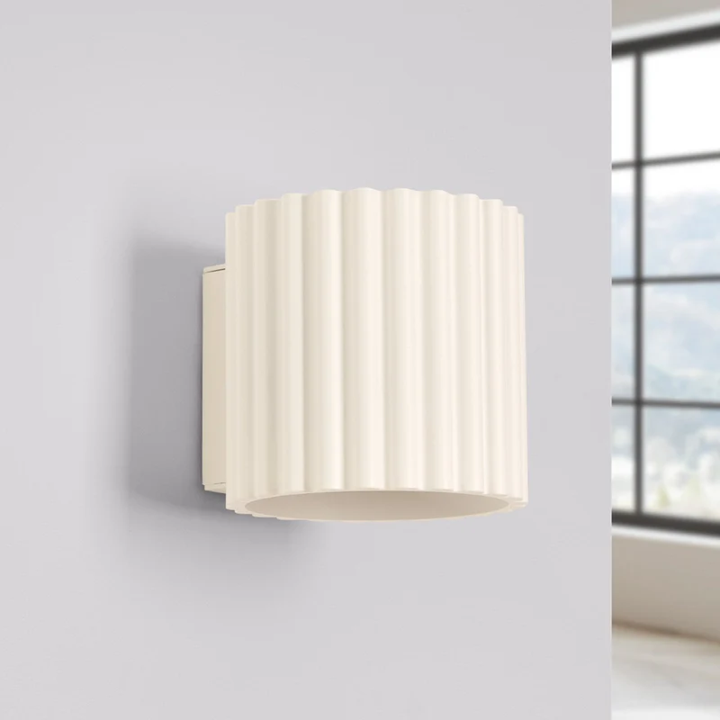 B-Ware RIBLA Wandleuchte Wandlampe Leuchte beige Aluminium G9 10 cm Made in Europe