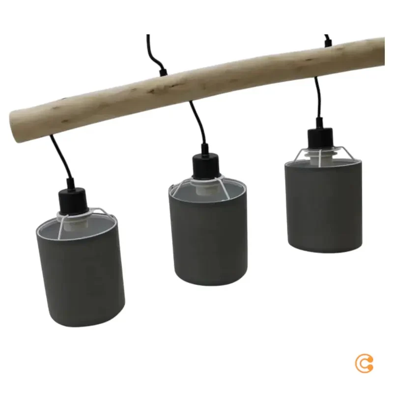 B-Ware JUST LIGHT Hängelampe Pendelleuchte GREEN TRIBU taupe vierflammig Papierschirme