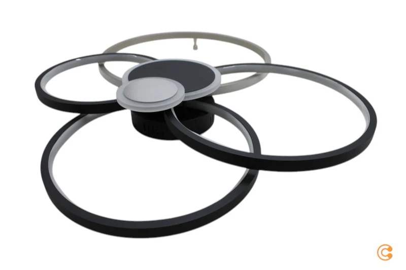 B-Ware JUST LIGHT Deckenleuchte Deckenlampe LED Papilon schwarz aluminium Aluminium Eis