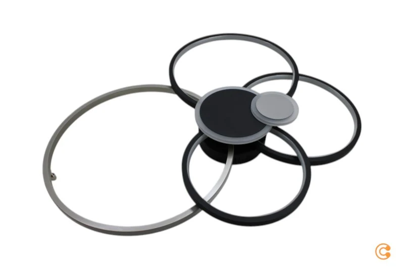 B-Ware JUST LIGHT Deckenleuchte Deckenlampe LED Papilon schwarz aluminium Aluminium Eis