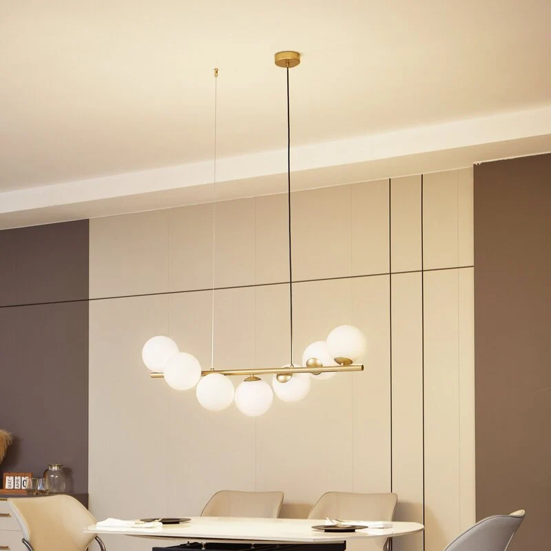 B-Ware Lucande Hängeleuchte Isandro gold opal 7-flammig Deckenlampe Deckenleuchte Spot