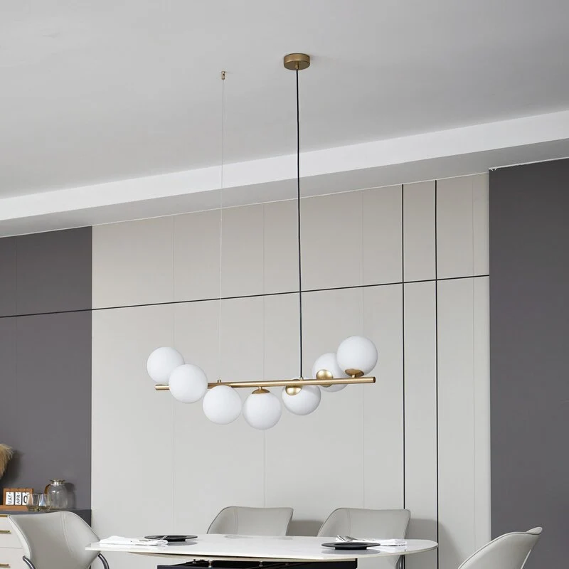 B-Ware Lucande Hängeleuchte Isandro gold opal 7-flammig Deckenlampe Deckenleuchte Spot
