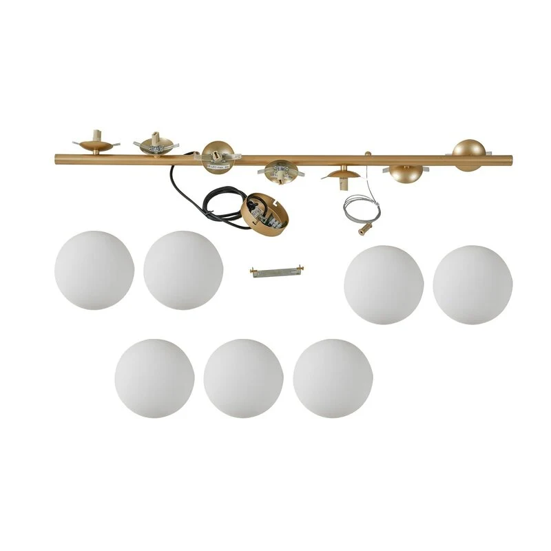 B-Ware Lucande Hängeleuchte Isandro gold opal 7-flammig Deckenlampe Deckenleuchte Spot