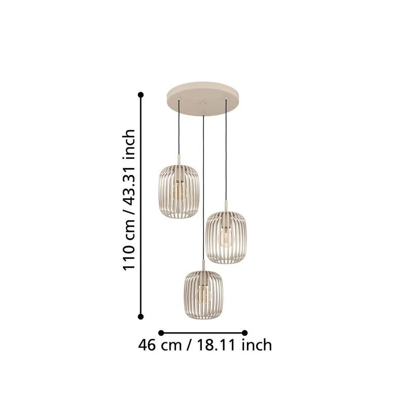 B-Ware Eglo Hängeleuchte Pendelleuchte Romazzina LED Lampe dimmbar sandfarben Ø46cm