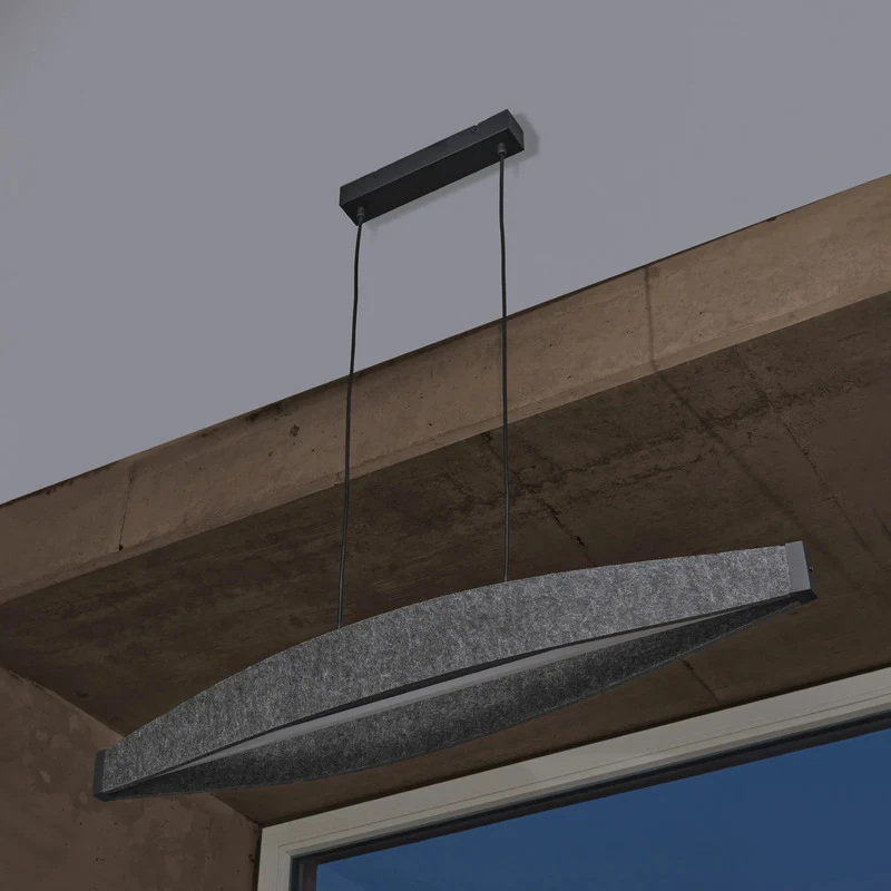 B-Ware OSRAM Hängeleuchte Pendelleuchte LED Decor Flat Felt grau Filz Warmweiß 3000 K
