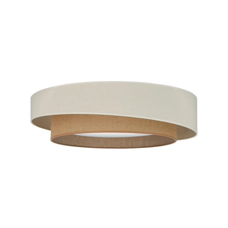 B-Ware Duolla LED-Deckenleuchte Luneta S Fernbedienung Jute beige braun Ø 60 cm