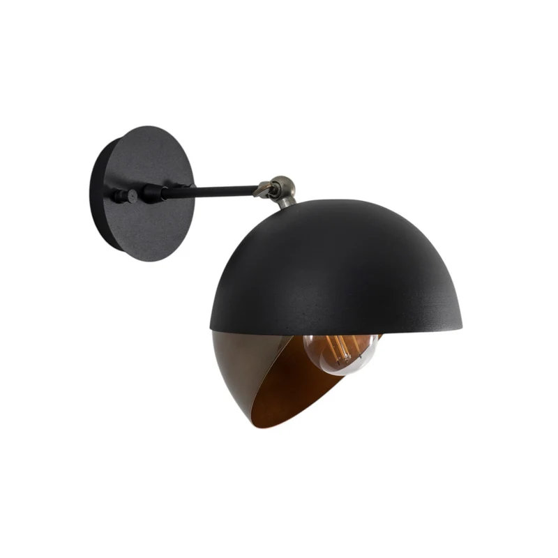 B-Ware Berceste Wandleuchte Wandlampe Lampe schwarz gold Metall Modell 252A schwenkbar