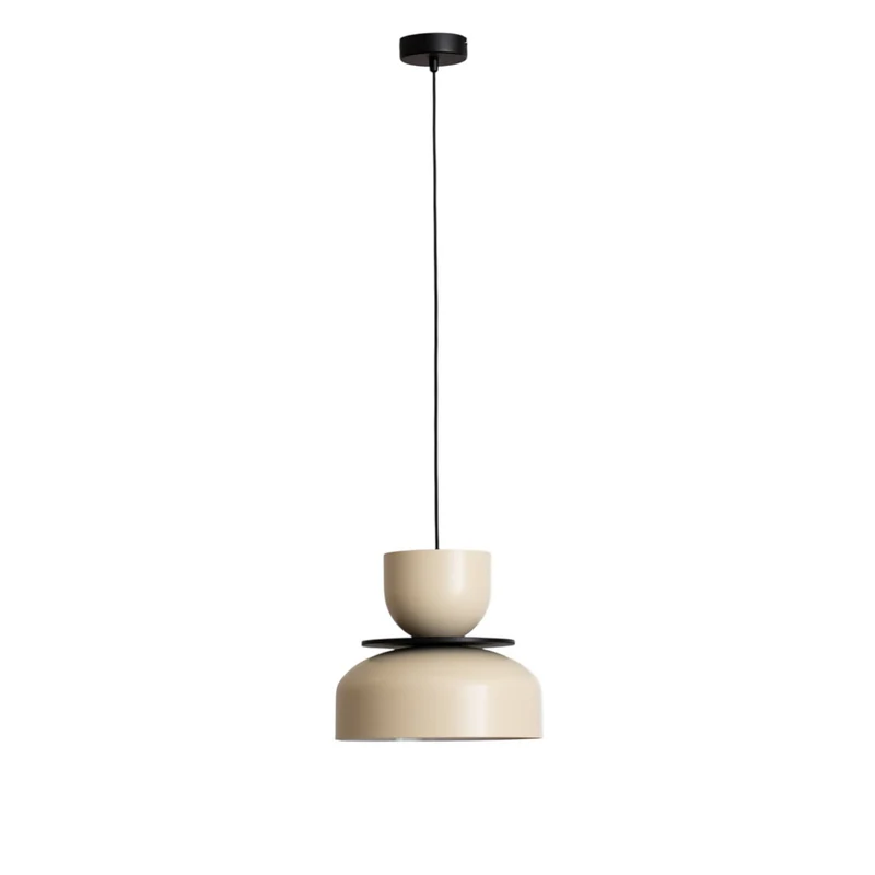 B-Ware Hängelampe Uto Pendelleuchte Deckenleuchte creme Kabel schwarz Metall 30 cm
