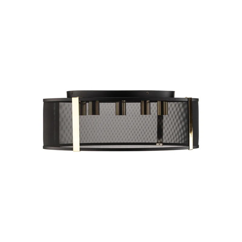 B-Ware Luminex Deckenlampe Leuchte Lavinia gold schwarz Streifen fünfflammig E27