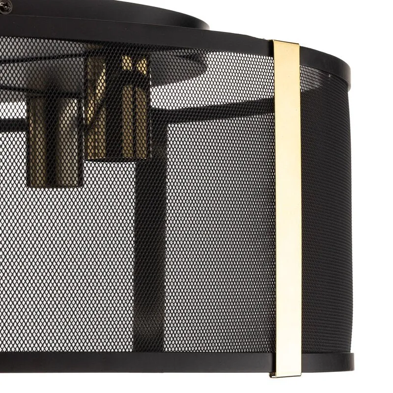 B-Ware Luminex Deckenlampe Leuchte Lavinia gold schwarz Streifen fünfflammig E27