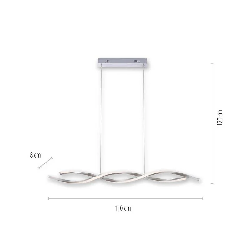 B-Ware LOLA Smart Pendelleuchte Hängelampe LED Multicolor Silber Opal Fernbedienung Sma