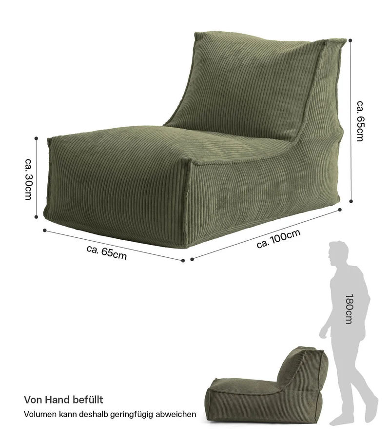 B-Ware mokebo Sitzsack Bean Bag Bodenkissen EPS-Perlen Füllung Wohnzimmer grün756