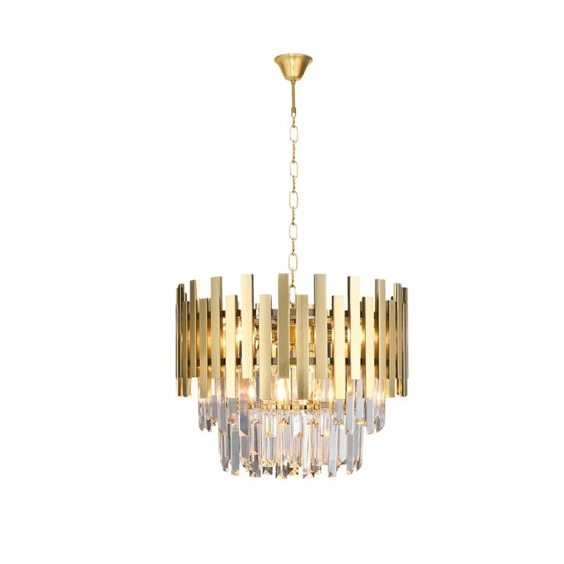 B-Ware Aspen Hängelampe Pendelleuchte gold Metall Glas Glaskristalle transparent 30 cm